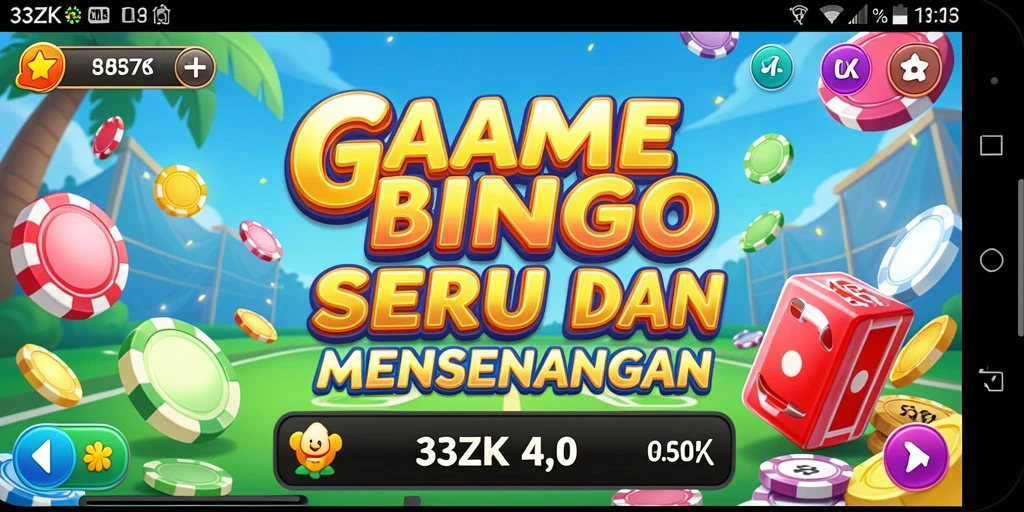 Screenshot utama menunjukkan gameplay seru dalam 33ZK Bingo.