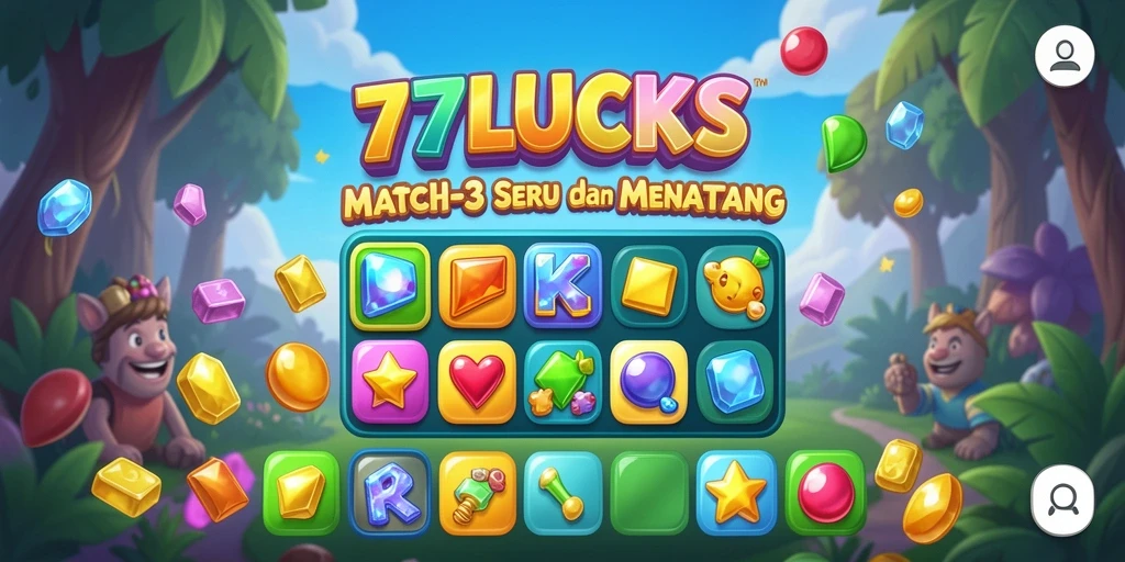 Gameplay Match-3 seru dengan grafis menawan dan efek menarik.