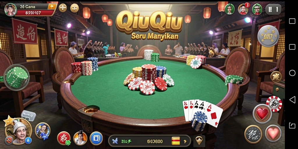 Gameplay seru QiuQiu di API77 dengan interaksi antar pemain.