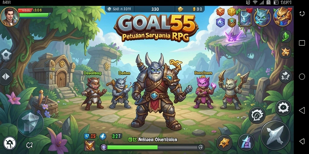Tangkapan layar dari gameplay RPG GOAL55 yang menarik dan dinamis.