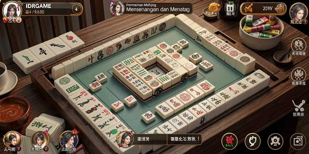 Tampilan gameplay seru dalam game Mahjong IDRGAME.