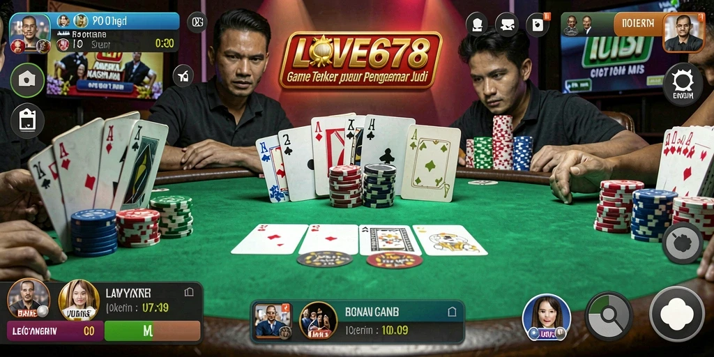 Tampilan gameplay Poker yang seru dan menantang di LOVE678.