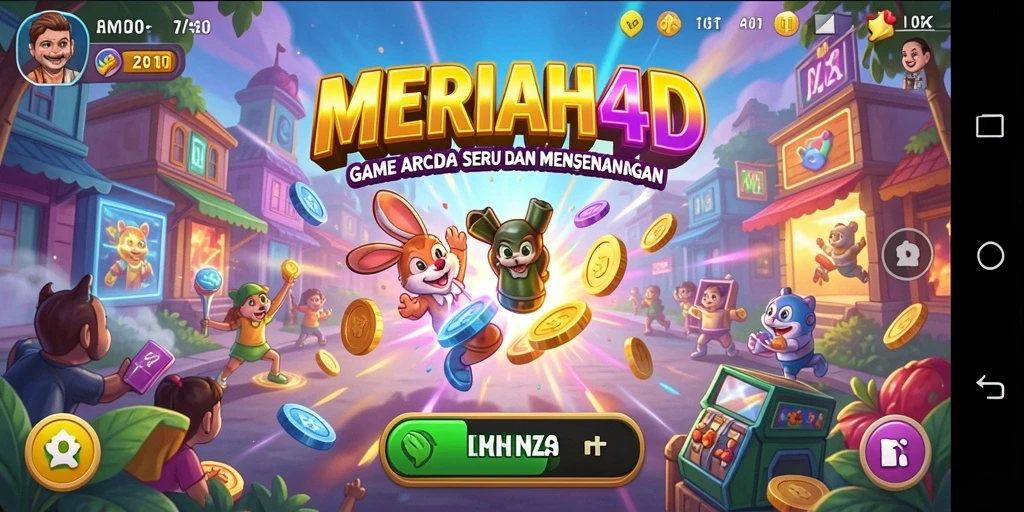 Screenshot menunjukkan gameplay seru dan penuh warna di MERIAH4D.