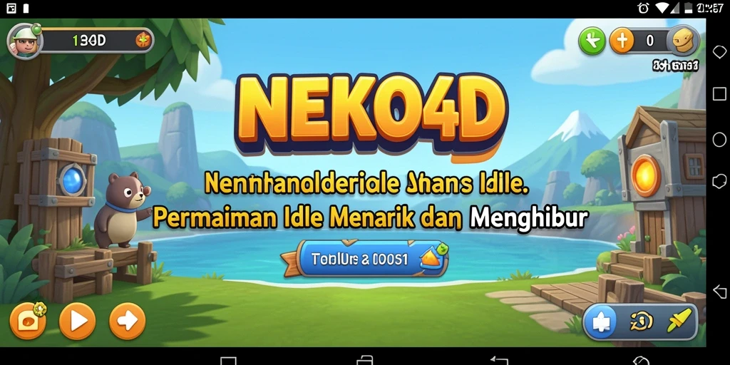 Screenshot NEKO4D menampilkan kucing-kucing lucu dalam gameplay Idle.