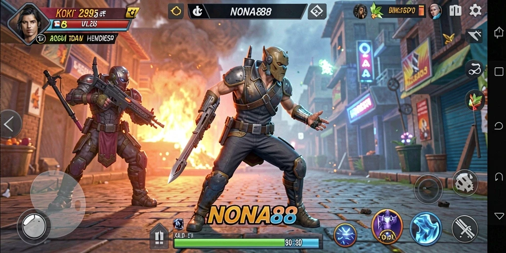 Tampilan gameplay NONA88 dengan elemen strategi yang mendebarkan.