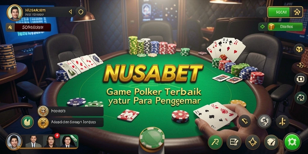 Tampilan utama gameplay Poker di aplikasi NUSABET.