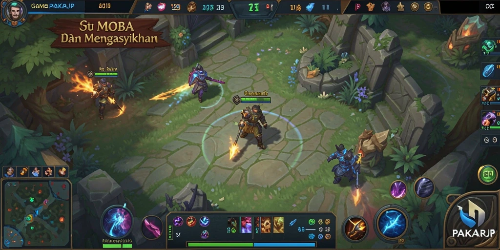Tampilan gameplay seru dari PAKARJP yang menampilkan pertempuran intens.
