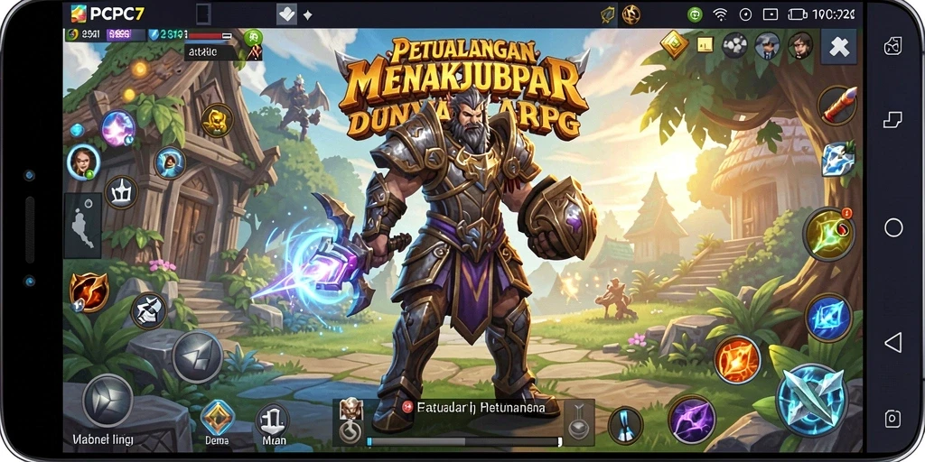 Screenshot menunjukkan aksi seru dalam gameplay ARPG PCPC7.