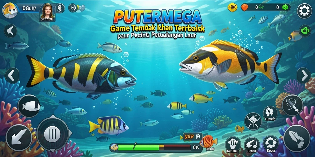 Tangkapan layar menampilkan aksi seru dalam game Tembak Ikan.