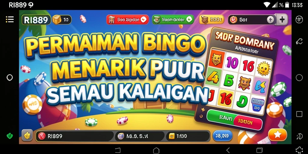 Screenshot gameplay RI889 yang menampilkan momen seru dalam permainan Bingo.