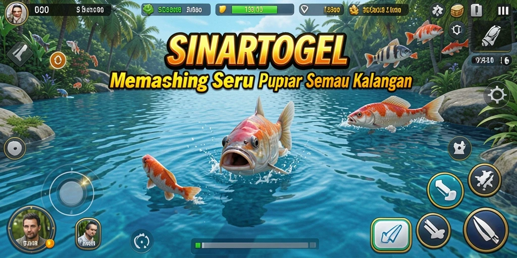 Tampilan gameplay SINARTOGEL yang menampilkan aktivitas memancing yang seru.