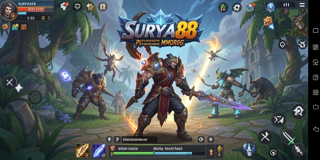 Tampilan gameplay epik di dunia fantasi SURYA88 yang memukau.