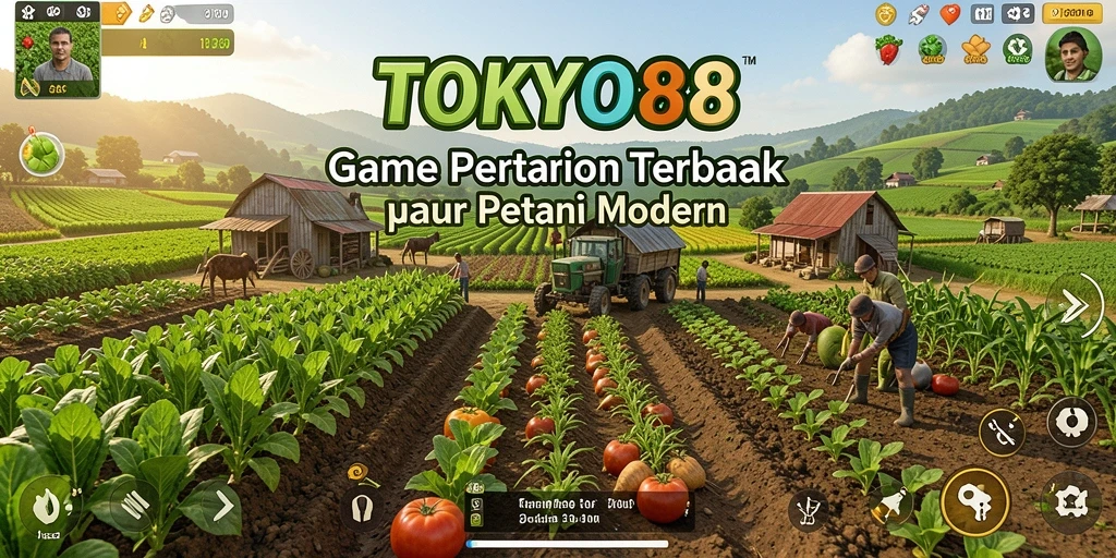 Screenshot TOKYO88 menampilkan pemain sedang merawat tanaman dengan antusias.