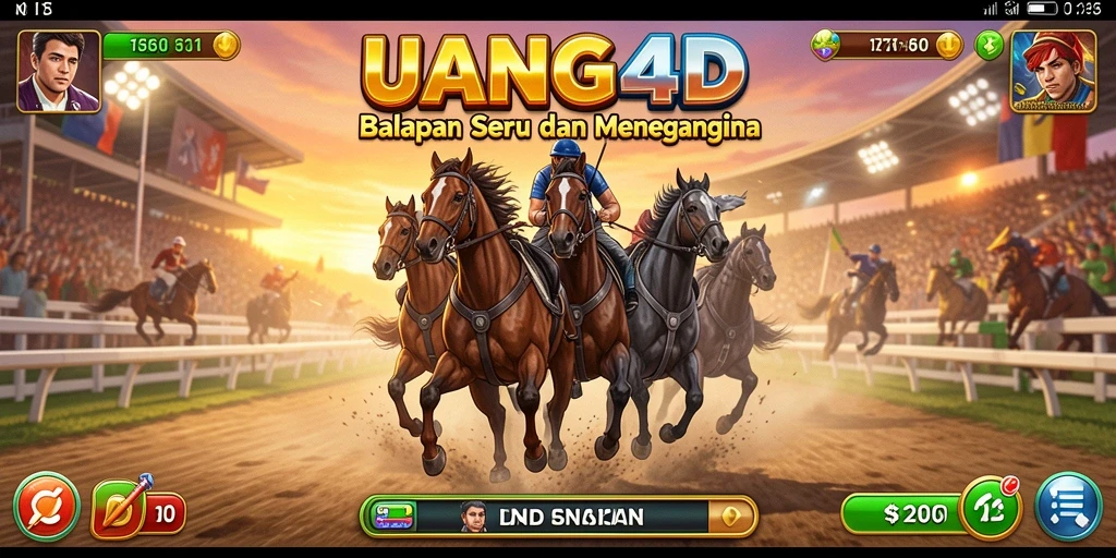 Tampilan gameplay UANG4D yang seru di trek balapan.