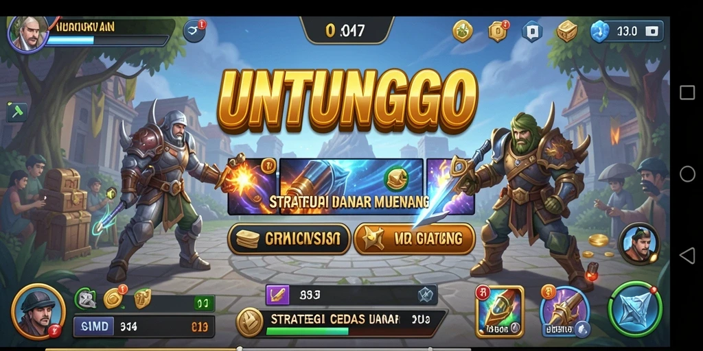 Screenshot UNTUNGGO menunjukkan strategi mendebarkan dalam gameplay.